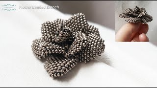 How to make a Flower Beaded Brooch Brick stitch Beading tutorial Beads Jewelry Making Handmade [upl. by Ditmore]