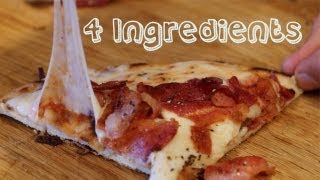 Bacon Flatbread Pizza  4 Ingredient 4 Minute No Oven Recipe [upl. by Ynnam680]