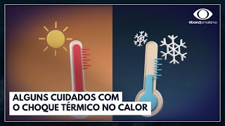 Cuidados com o choquetérmico no calor  Jornal da Band [upl. by Idnal]