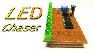 LED chaser with IC  555 amp 4017  Tutorials video  by es tech knowledge [upl. by Aynna]