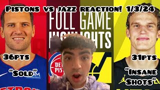 BEST ENDING OF SEASON PISTONS at JAZZ  FULL GAME HIGHLIGHTS  January 3 2024  REACTION [upl. by Soracco73]