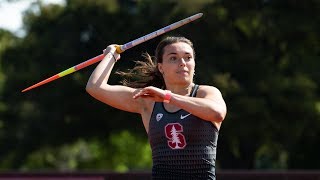 2019 Pac12 Track amp Field Championships Stanfords Mackenzie Little sets meet record in javelin win [upl. by Retep765]