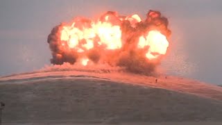 Islamic State hit by airstrike near Kobane  dramatic video [upl. by Leiuqese858]