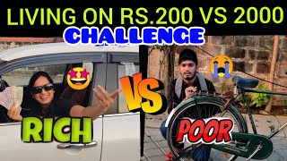 LIVING ON RS200 VS 2000 BUDGET CHALLENGE🤑 Rich lifestyle vs Poor lifestyle😭 24 Hours Challenge 😱 [upl. by Millisent170]