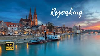 Evening Walking Tour in Regensburg  The biggest medieval city site north of the Alps  4K HDR [upl. by Ahcsropal]