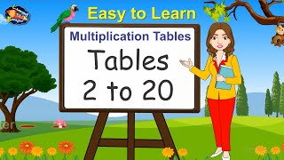 Tables 2 to 20  Times Tables  Multiplication Tables  Maths Tables [upl. by Nicolella897]