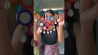 DIY Colorful Mirror Necklace for Navratri 😍❤️ navratricraft handmade jewellery diy necklace [upl. by Nirok]