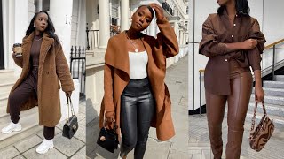 Easy Outfits for FALLWINTER Season  Black Fashion Lookbook and Inspiration 2021 [upl. by Nawek]