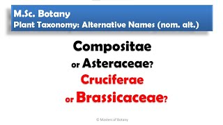 Conserved Family Names  Plant Taxonomy  MSc Botany  NEET [upl. by Schott]