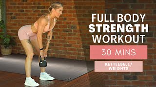 30 MIN FULL BODY STRENGTH  NO REPEAT Kettlebell Workout  No Jumping  4K Beginner Friendly [upl. by Nednyl277]