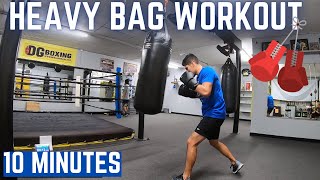 Heavy Bag Workout  10 Minute Follow Along Boxing Workout [upl. by Etnad332]