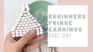 Beginners Brick Stitch Beading Tutorial for Fringe Earrings  Part One [upl. by Borroff541]