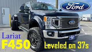 2022 Ford F450 Lariat Reserve Edition Antimatter Blue SPECIAL Leveled on 37s [upl. by Suollecram532]