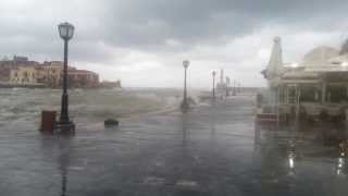 Storm  Chania  Crete  Greece 03122013 [upl. by Enixam]