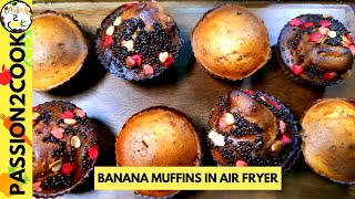 Muffins in Air fryer  Banana Muffin in air fryer  Air fryer recipes [upl. by Healey902]