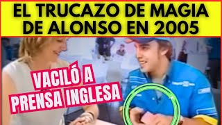 EL VIDEO VIRAL DE FERNANDO ALONSO Y SU TRUCAZO DE MAGIA A LA PRENSA INGLESA EN SU ÉPOCA RENAULT [upl. by Yxel967]