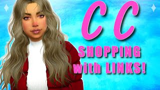 CC SHOPPING HAUL WITH LINKS👗👙👚 Sims 4  HAIR CLOTHES ACCESSORIES BEARDS and MORE [upl. by Aika]