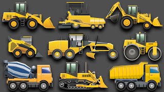 Learning Construction Vehicles for Kids  Construction Equipment Bulldozers Dump Trucks Excavators [upl. by Bobby81]