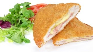 Pechugas de Pollo Rellenas de jamón y queso  Cordon Bleu  Milanesas [upl. by Ahsoik320]