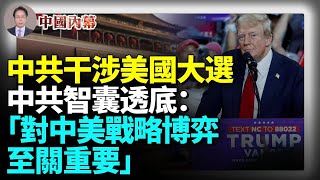 中共干涉美國大選，中共智囊一句話透底：「對中美戰略博弈至關重要」 中國内幕 [upl. by Rezzani989]