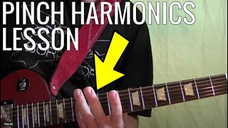 Pinch Harmonics Guitar Lesson [upl. by Ykcim]