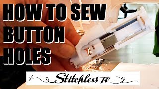 How To Sew Button Holes using a Janome Sewing Machine  Sewing Tutorial [upl. by Ardnoed]