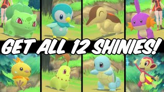 Get ALL 12 Shiny Starter Pokemon in BDSP w 6IVs amp Apricorn Balls [upl. by Hailat]