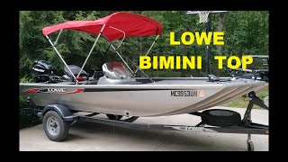 Lowe Skorpion Bimini Top Install  Sunbrella Shademate [upl. by Ostap]