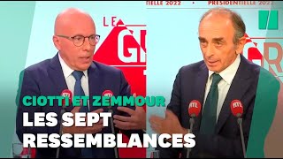 Ciotti et Zemmour le quotjeuquot des 7 ressemblances [upl. by Joses684]