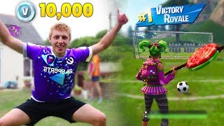 Kid Wins 10000 VBucks every Soccer goal he scores vs W2S [upl. by Achorn133]