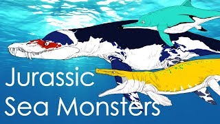 Sea Monsters in Dinosaur Times Jurassic  Prehistoric Sea Creatures Size Comparison [upl. by Aynatahs642]