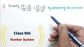 How to Rationalise the denominator  Simplify by rationalizing  Class 9 Maths Number system ex 14 [upl. by Hashim116]