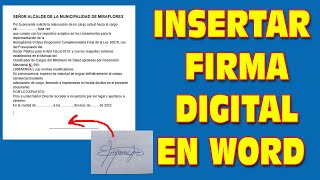 Como colocar insertar una Firma Digital en Word metodo sencillo [upl. by Swen]