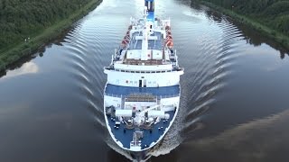 Saga Pearl II  spectacular awesome aerial views at Kiel Canal  4KQualityVideo [upl. by Roach]