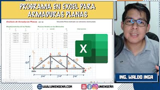 ANÁLISIS MATRICIAL DE ESTRUCTURAS  Programa en Excel para armaduras planas [upl. by Euphemia]