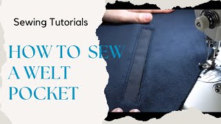 How To Sew Welt Pocket With Zipper  Lily House [upl. by Coshow]