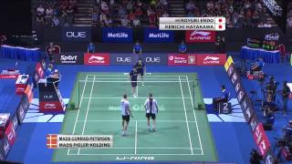 H EndoK Hayakawa vs M CPetersenM P Kolding  MD QF Match 4  OUE Singapore Open 2015 [upl. by Marmion]