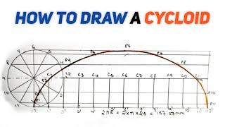 How to draw a cycloid in telugu  Engineering drawing  Diploma drawing [upl. by Acinnad]