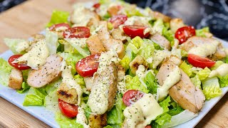 SALADE CÉSAR🥗 LA RECETTE D’ÉTÉ RAFRAÎCHISSANTE Avec sa vinaigrette👩🏻‍🍳 Deli Cuisine [upl. by Acinaj]