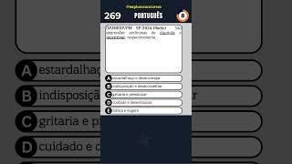 📘 QUIZ PORTUGUÊS Nº 269  QUESTÃO DE CONCURSO DA VUNESP shorts concurso quiz português [upl. by Zerat480]