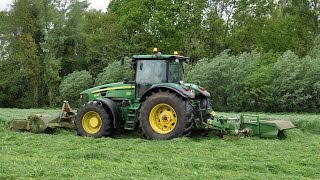 John Deere 7830 amp Krone EasyCut maaicombi  Loonw Glenn Van Loo [upl. by Kilby]