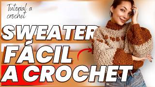 TUTORIAL COMPLETO SWEATER A CROCHET  Cardigan PASO A PASO a Crochet  Chaleco a Crochet [upl. by Lapides]