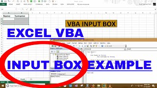 Input box in excel VBA how to add [upl. by Attesoj]