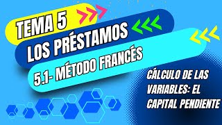 MATEMÁTICAS FINANCIERAS 164 CÁLCULO DEL CAPITAL PENDIENTE DE AMORTIZAR EN EL MÉTODO FRANCÉS [upl. by Hgalehs]