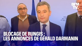 Rungis à la veille du blocage des agriculteurs Gérald Darmanin détaille le dispositif de sécurité [upl. by Gilbye490]