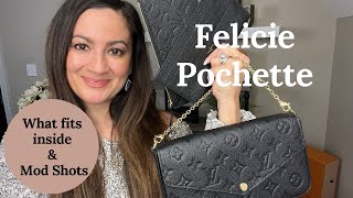 Why I bought the Louis Vuitton Felicie Pochette Empreinte What fits inside amp Mod Shots REVIEW [upl. by Ticon275]