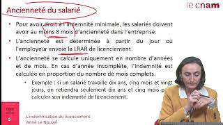 L’indemnisation du licenciement [upl. by Tadio]