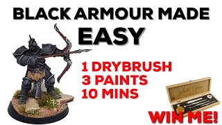 PAINT BLACK ARMOUR LIKE A PRO  Stormcast Painting Tutorial  Win a set of Series D Drybrushes [upl. by Lladnek]