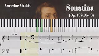 Sonatina I Op 138 No 3  Cornelius Gurlitt  Piano Sheet Music [upl. by Harold]