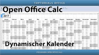 Dynamischen Kalender erstellen  Download OpenOffice Calc [upl. by Judon181]